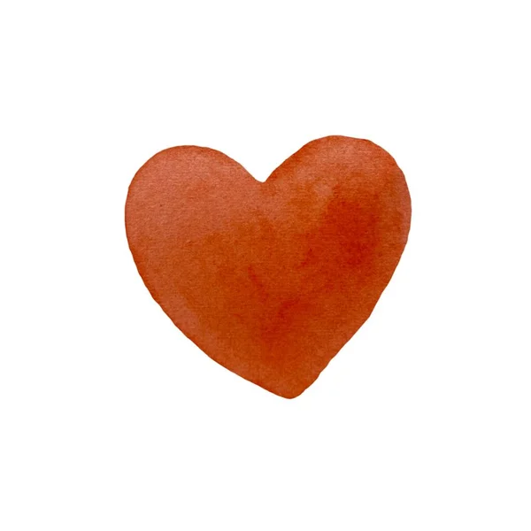 Красное Сердце Акварель Ручная Работа Изолирована Белом Фоне Изображение Использования — стоковое фото