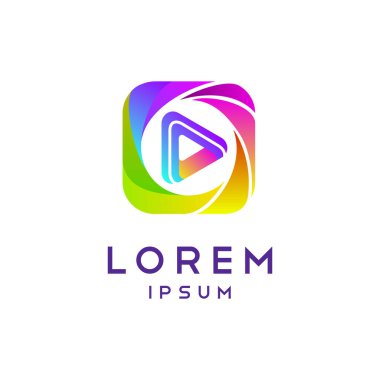 Modern Media Player Logo Template