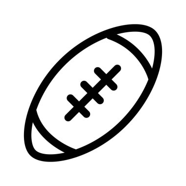 Ragbi topu ikonunun illüstrasyon vektörü grafiği. Lig, hobi, rekabet, eğlence vesaire için uygun.