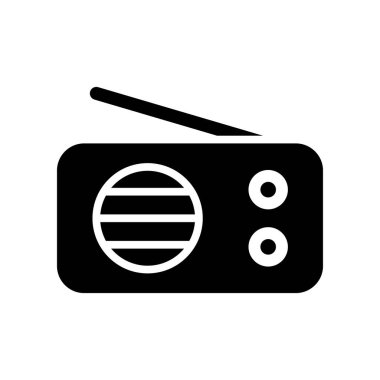 Radyo ikonunun İllüstrasyon Vektörü grafiği. Yayın, akort, istasyon radyosu vs. için uygun
