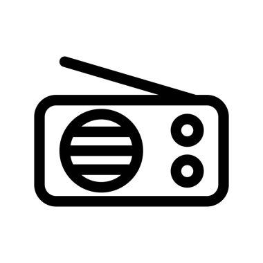 Radyo ikonunun İllüstrasyon Vektörü grafiği. Yayın, akort, istasyon radyosu vs. için uygun