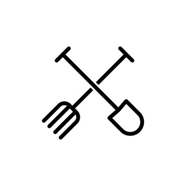 Illustration Vector Graphic of Shovel and Fork Icon template design