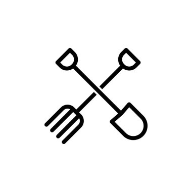 Illustration Vector Graphic of Shovel and Fork Icon template design