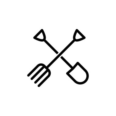 Illustration Vector Graphic of Shovel and Fork Icon template design