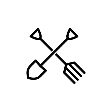 Illustration Vector Graphic of Shovel and Fork Icon template design