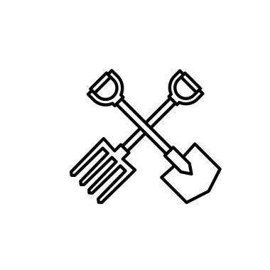 Illustration Vector Graphic of Shovel and Fork Icon template design