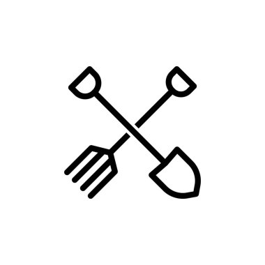 Illustration Vector Graphic of Shovel and Fork Icon template design