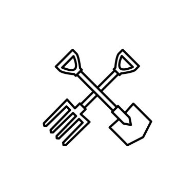 Illustration Vector Graphic of Shovel and Fork Icon template design