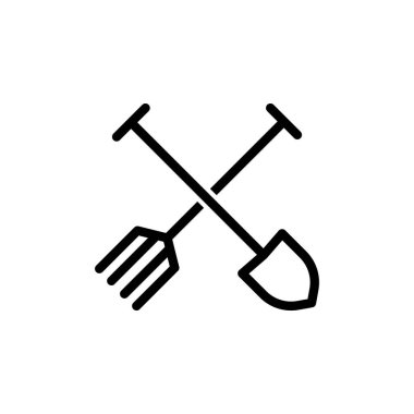 Illustration Vector Graphic of Shovel and Fork Icon template design