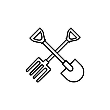 Illustration Vector Graphic of Shovel and Fork Icon template design