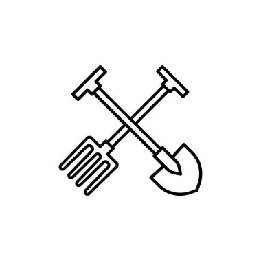 Illustration Vector Graphic of Shovel and Fork Icon template design
