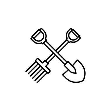Illustration Vector Graphic of Shovel and Fork Icon template design