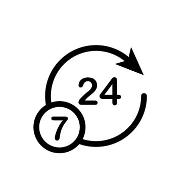 Illustration Vector Graphic of 24/7 label icon design template