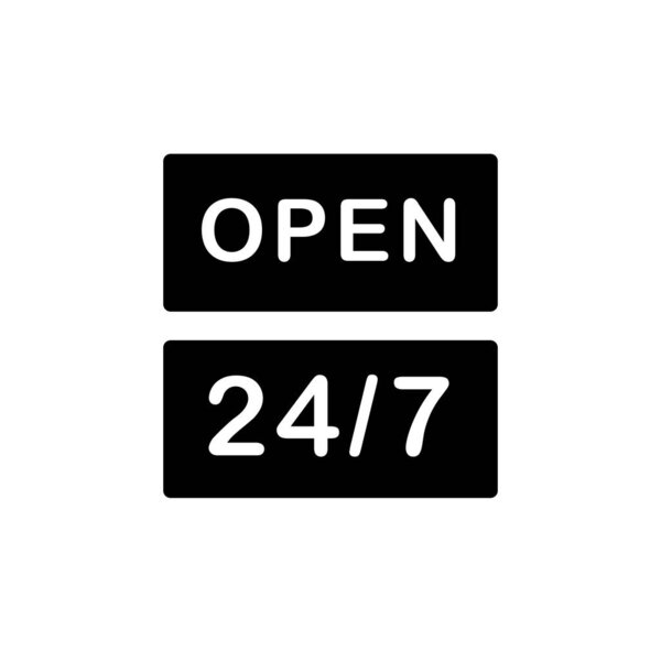 Illustration Vector Graphic of 24/7 label icon design template