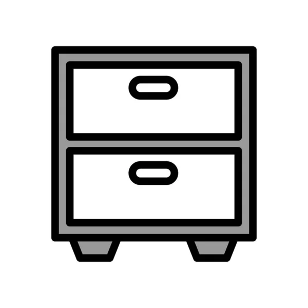 Illustration Vector Graphic File Cabinet Icon Design Template — Vetor de Stock