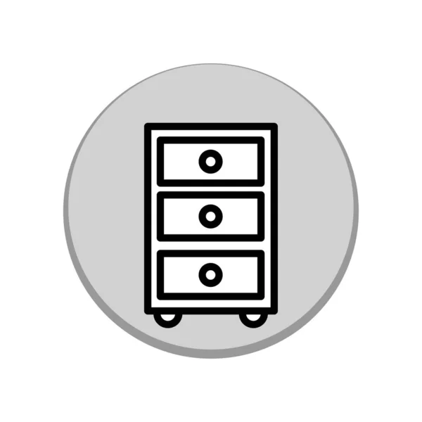 Illustration Vector Graphic File Cabinet Icon Design Template — Stok Vektör