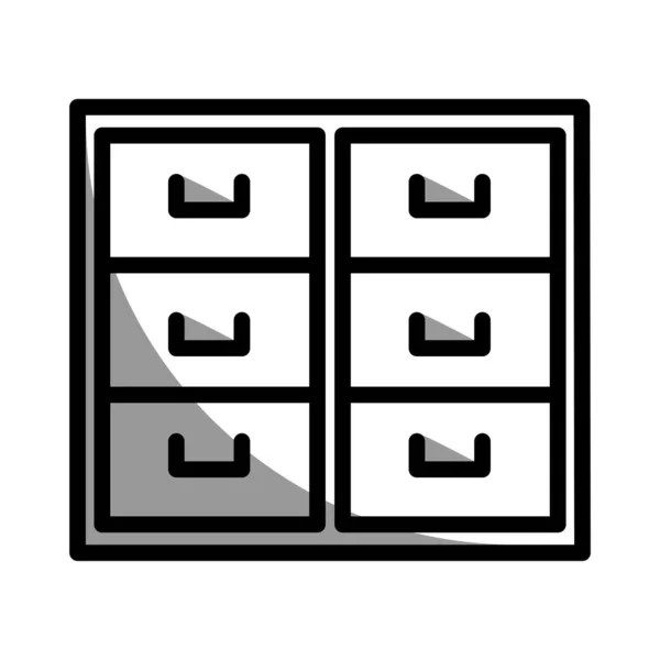 Illustration Vector Graphic File Cabinet Icon Design Template — Stockový vektor