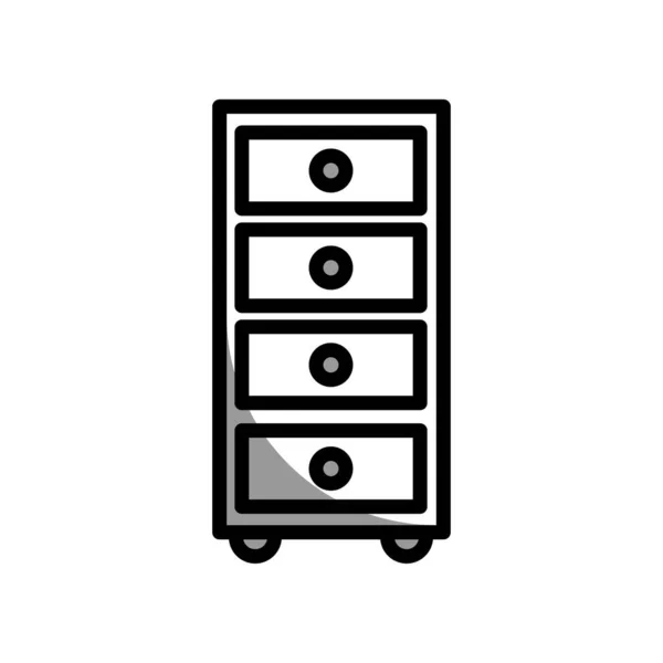 Illustration Vector Graphic File Cabinet Icon Design Template — стоковый вектор
