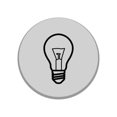 Ampul lambası ikon tasarımının İllüstrasyon Vektörü grafiği