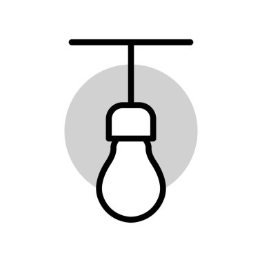 Ampul lambası ikon tasarımının İllüstrasyon Vektörü grafiği