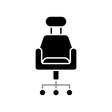 Ofis sandalyesi simgesi tasarımının İllüstrasyon Vektörü grafiği
