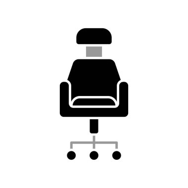 Ofis sandalyesi simgesi tasarımının İllüstrasyon Vektörü grafiği