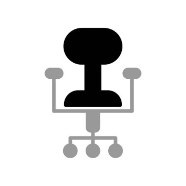 Ofis sandalyesi simgesi tasarımının İllüstrasyon Vektörü grafiği