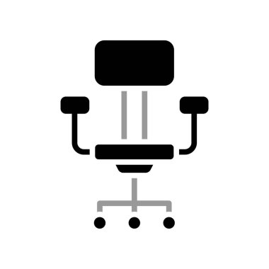 Ofis sandalyesi simgesi tasarımının İllüstrasyon Vektörü grafiği