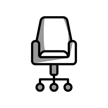 Ofis sandalyesi simgesi tasarımının İllüstrasyon Vektörü grafiği