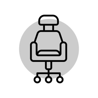 Ofis sandalyesi simgesi tasarımının İllüstrasyon Vektörü grafiği