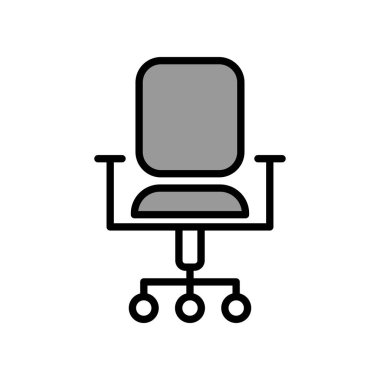 Ofis sandalyesi simgesi tasarımının İllüstrasyon Vektörü grafiği