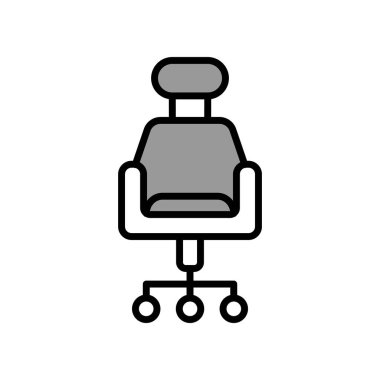 Ofis sandalyesi simgesi tasarımının İllüstrasyon Vektörü grafiği