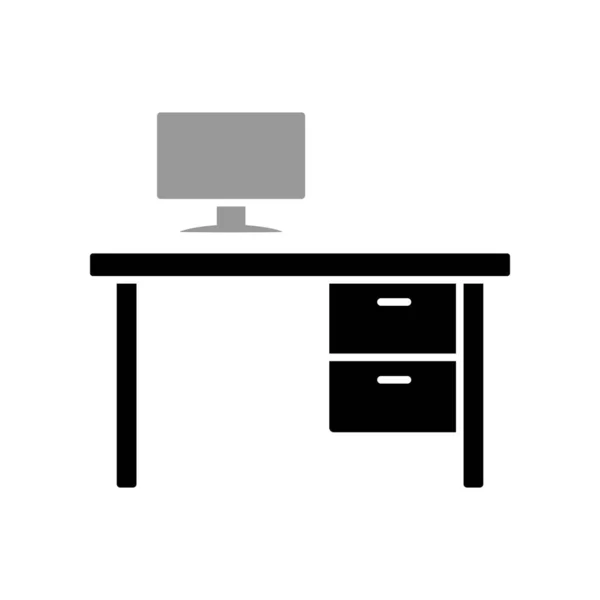 Иллюстрационная Векторная Графика Дизайна Офисного Стола — стоковый вектор