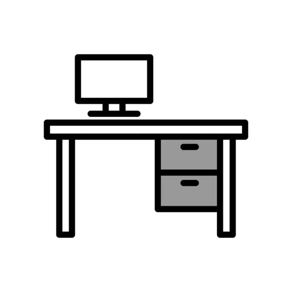 Illustration Graphique Vectoriel Conception Des Icônes Table Bureau — Image vectorielle