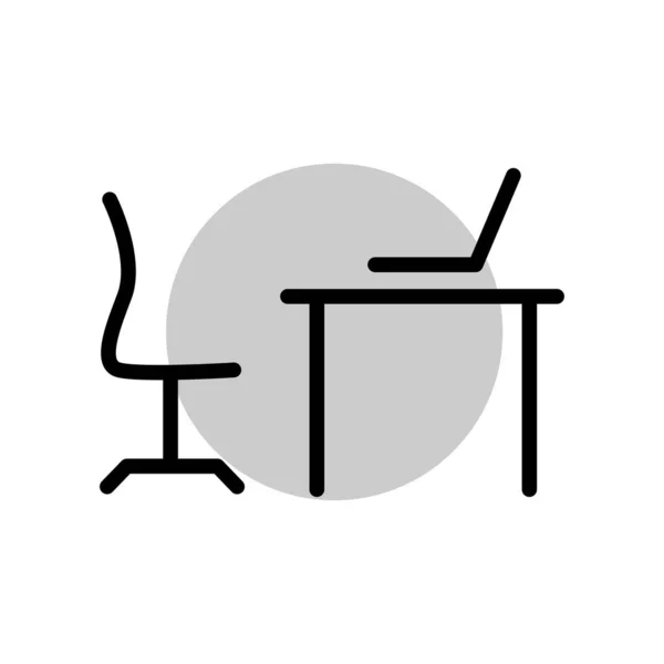 Illusztrációs Vektor Grafikus Irodai Asztal Ikon Design — Stock Vector