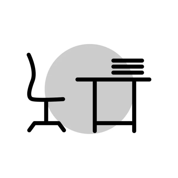 Illustratie Vectorgrafiek Van Het Pictogram Van Kantoortafel — Stockvector