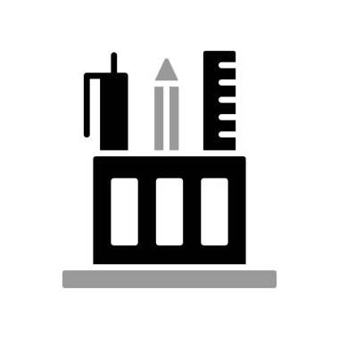 Kalem standı simgesi tasarımının İllüstrasyon Vektörü grafiği