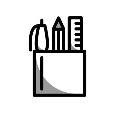 Kalem standı simgesi tasarımının İllüstrasyon Vektörü grafiği