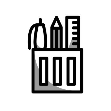 Kalem standı simgesi tasarımının İllüstrasyon Vektörü grafiği
