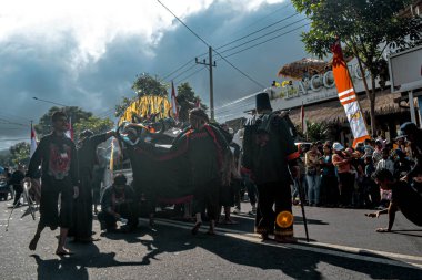 Batu, Indonesia - August 7, 2022: Batu City Local Cultural Arts Festival, Bantengan Nuswantara 2022.