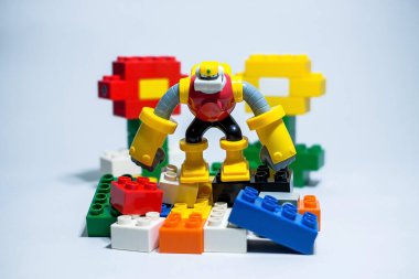 Colorful plastic block toys, educational toys.