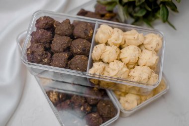 Delicious sweet pastries with chocolate and cheese flavours.