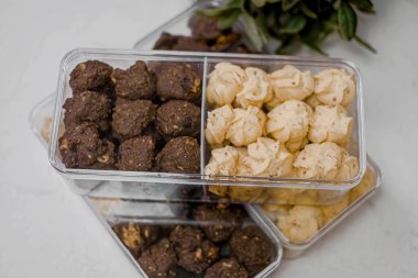 Delicious sweet pastries with chocolate and cheese flavours.