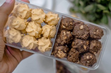 Delicious sweet pastries with chocolate and cheese flavours.