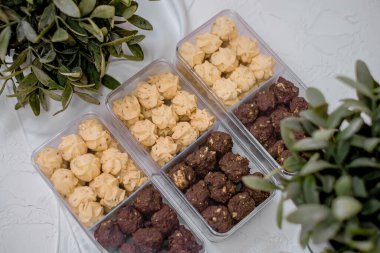 Delicious sweet pastries with chocolate and cheese flavours.