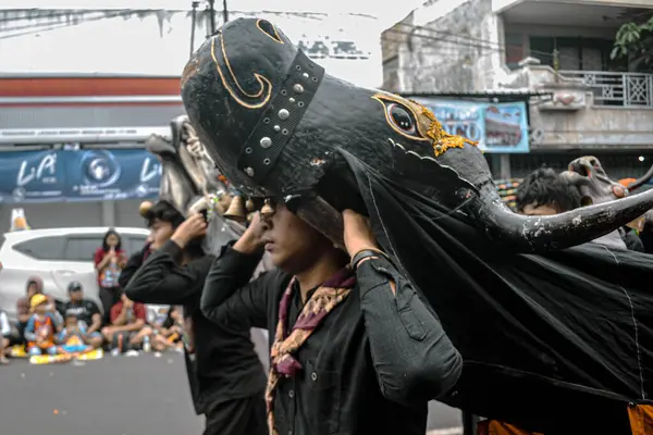 Batu, Indonesia - August 7, 2022: Batu City Local Cultural Arts Festival, Bantengan Nuswantara 2022.