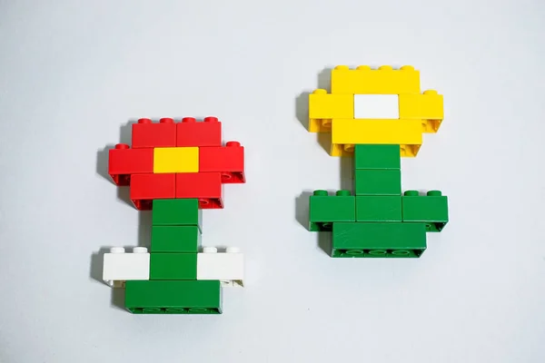 Colorful plastic block toys, educational toys.