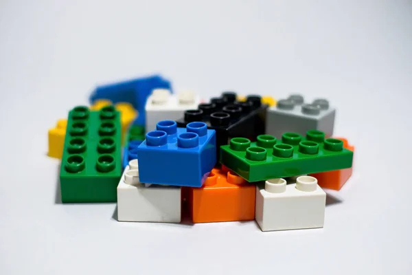 Colorful plastic block toys, educational toys.
