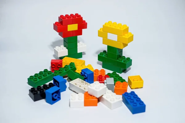 Colorful plastic block toys, educational toys.