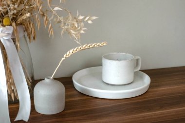 Home decoration made of ceramic material with a unique shape.